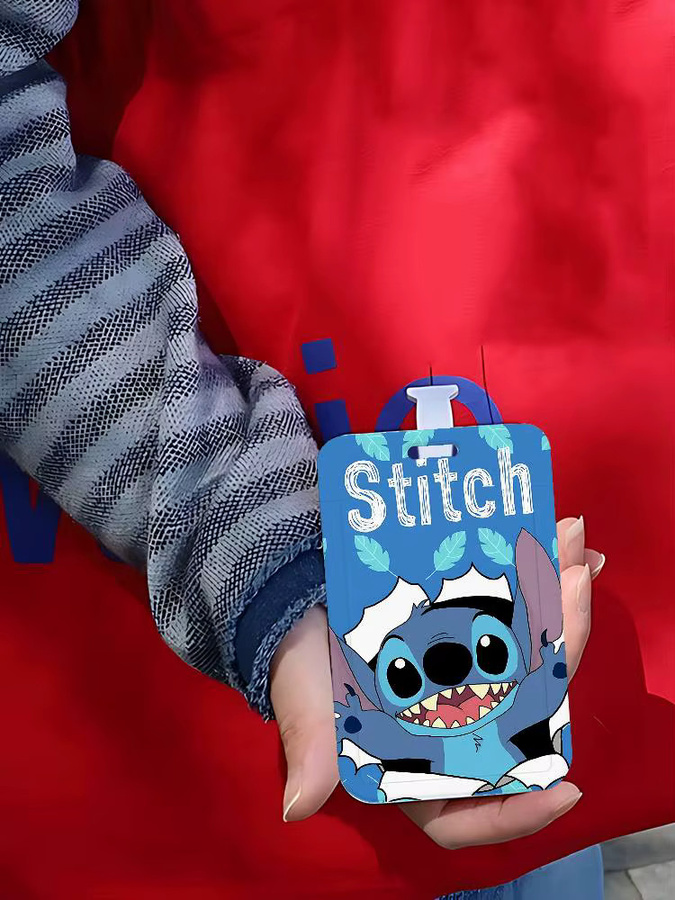 52TOYS Ausweishalter mit Stitch-Print und abnehmbarem Schlüsselband in Blau - Bild 6