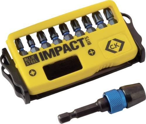 C.K T4510 Bit-Set 10-teilig mit Kreuzschlitz Phillips und Kreuzschlitz Pozidriv sowie Torsion Control Technologie in Blau und Gelb - Bild 1