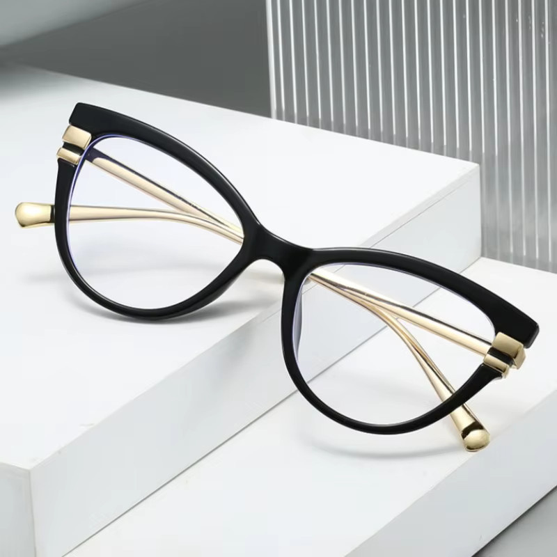 Kunkka coco Korrektionsbrille Cat Eye, Metall, Vollrand, Damen, Blaulichtfilter - Bild 3