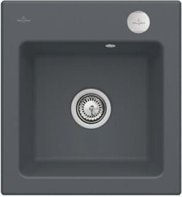 Villeroy & Boch Spüle Subway 45 XS in Grau aus Keramik mit Ablauggarnitur und Exzenter sowie CeramicPlus Beschichtung - Bild 1