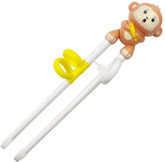 Chenxiaogang Lern-Essstäbchen für Babys mit Cartoon-Tier-Design in Gelb und Weiß aus Kunststoff - Bild 1