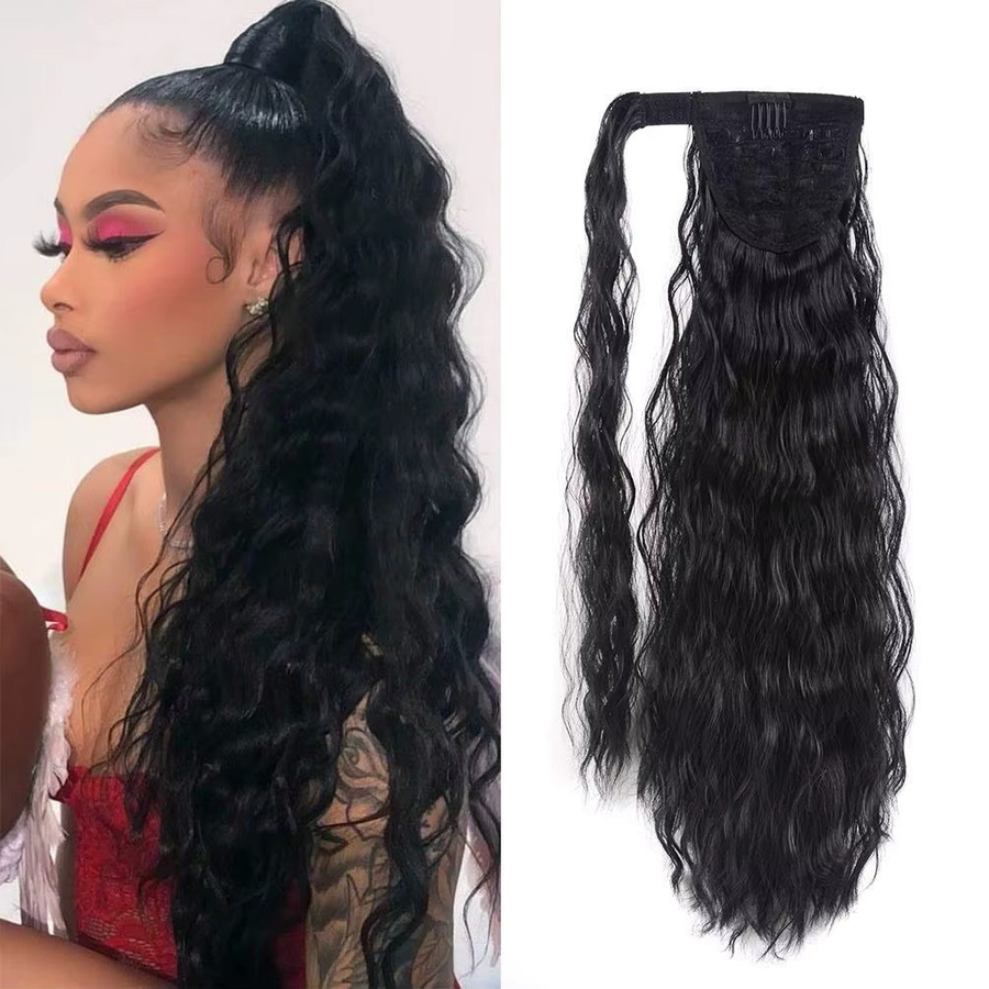 G&T Wig Pferdeschwanzverlängerung, Corn Wave Clip-in, lockig, Damen - Bild 6