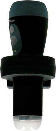 Alecto LED-Taschenlampe und Nachtlicht ATL-110ZT mit Ladegerät und Dämmerungssensor, Schwarz