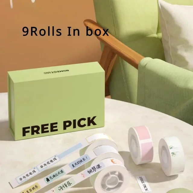 Niimbot Mix-Aufkleber Set aus 9 Rollen, wasserfestes thermisches Etikettenpapier in Multicolour für Niimbot D11, D110, D101 und H1 - Bild 1