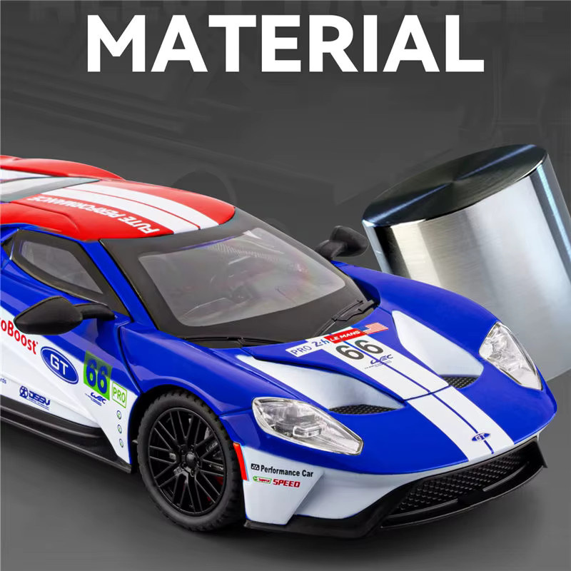 MAKEDA Ford GT LM GTE Sportwagen Modell, 1:24, Metall, mit Licht und Sound - Bild 1