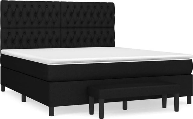 vidaXL Boxspringbett mit Matratze Hybrid-Design in Schwarz, B/T/H: 180 x 200 x 128 cm - Bild 1