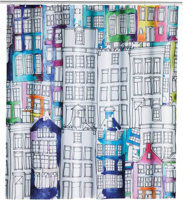 WENKO Duschvorhang aus Polyester in Mehrfarbig, B/H: 180 x 200 cm - Bild 1