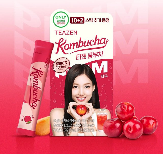 Teazen Pflaumen Kombucha Tee Zero Sugar 12 Beutel - Bild 1