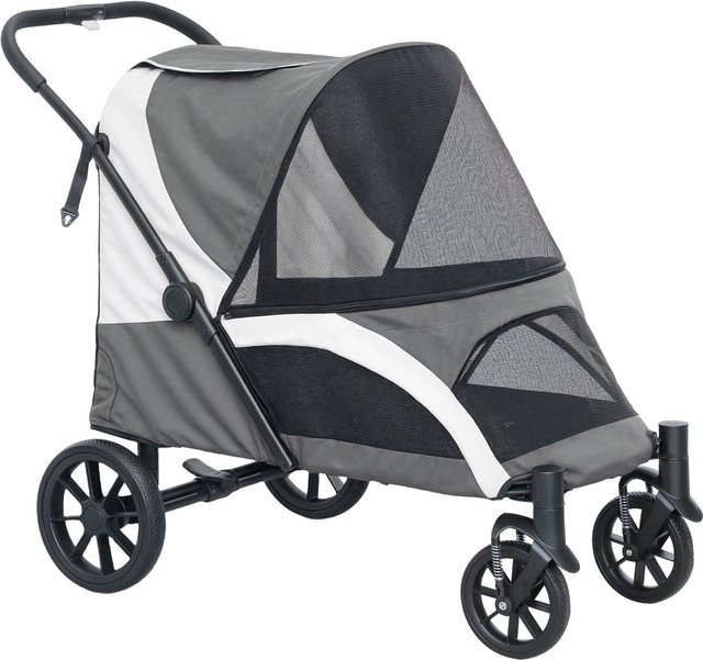 PawHut Hundewagen aus Stahl und 600D Oxford-Gewebe in Dunkelgrau, H x B x T: 100 x 67 x 124 cm - Bild 1