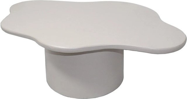 Couchtisch Polendra von Vente-unique in Cremefarben mit Metallgestell, Breite: 87,5 cm - Bild 1