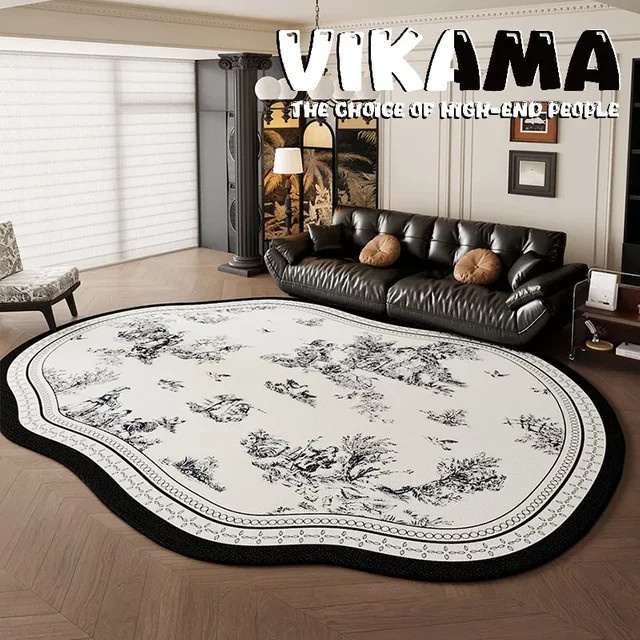 VIKAMA Luxus Teppich mit floralem Design in Weiß für Wohnzimmer, Schlafzimmer und Flur - Bild 1