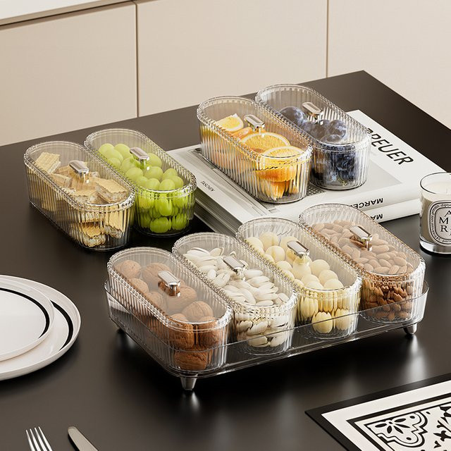 UFORU Obstschale mit Deckel für das Wohnzimmer in Weiß als Behälter für Nüsse und Trockenfrüchte - Bild 1