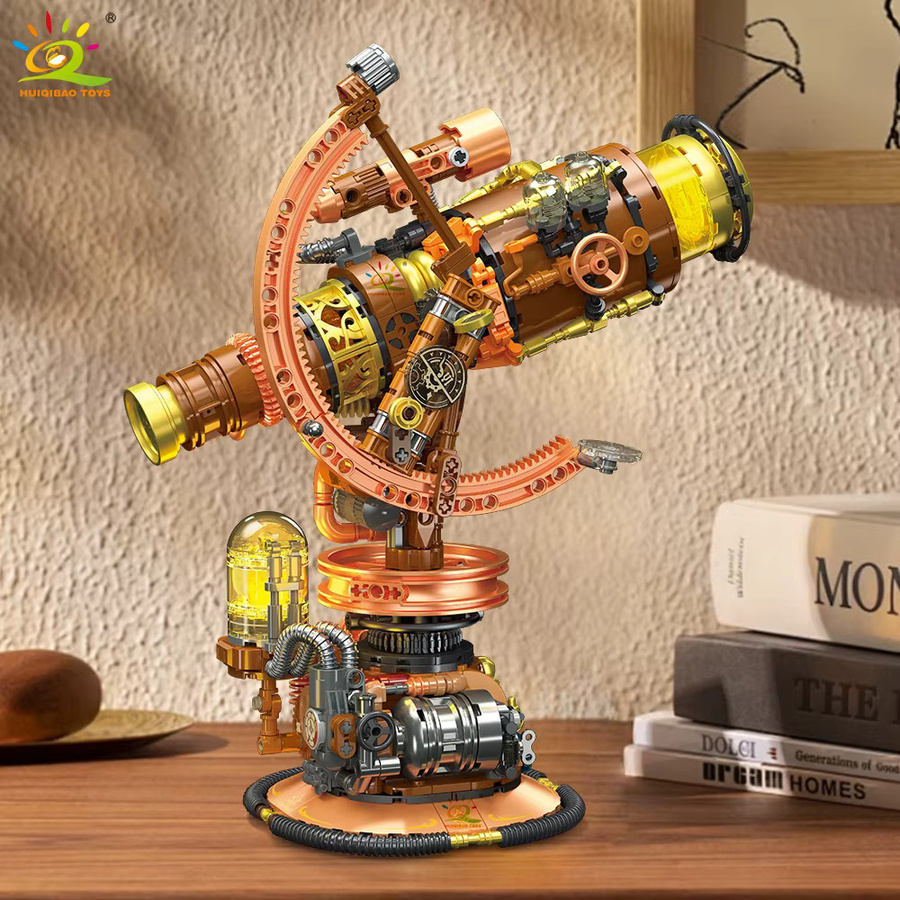 HUIQIBAO Weltraum Simulations-Punk-Teleskop-Modell, Bausteine, mit Licht, 797 Teile - Bild 6
