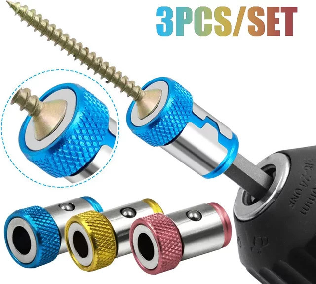 3er-Set Magnetische Bit-Halter aus Legierung in Blau für Schraubendreher und PH-Bits - Bild 1