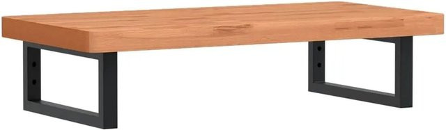 vidaXL Waschbeckenregal zur Wandmontage aus Stahl und Massivholz Buche in Braun-schwarz - Bild 1