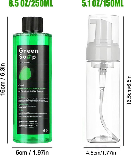 JUN.M Tattoo-Grünsaife Hautreiniger, 250 ml - Bild 1