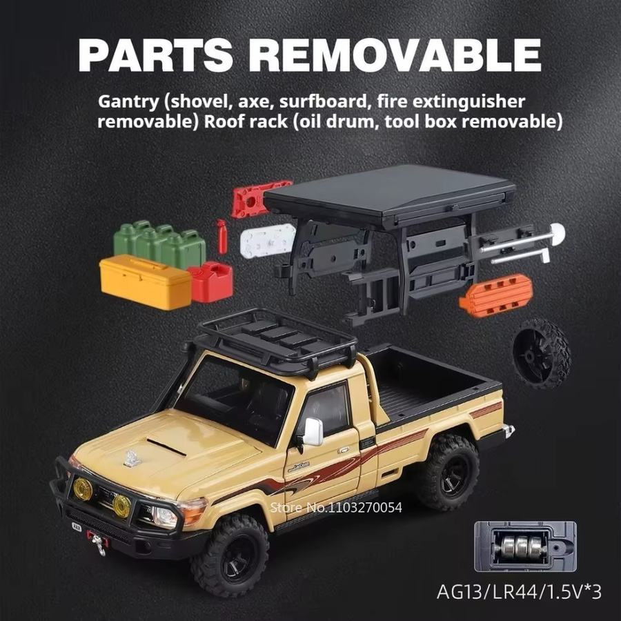 MAKEDA Land Cruiser LC79, Spielzeugauto, 1:32, Gelb, Metall - Bild 3