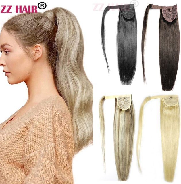 ZZHAIR Echthaarverlängerungen Clip-in, 40,6–50,8 cm, 70 g, gerade - Bild 1