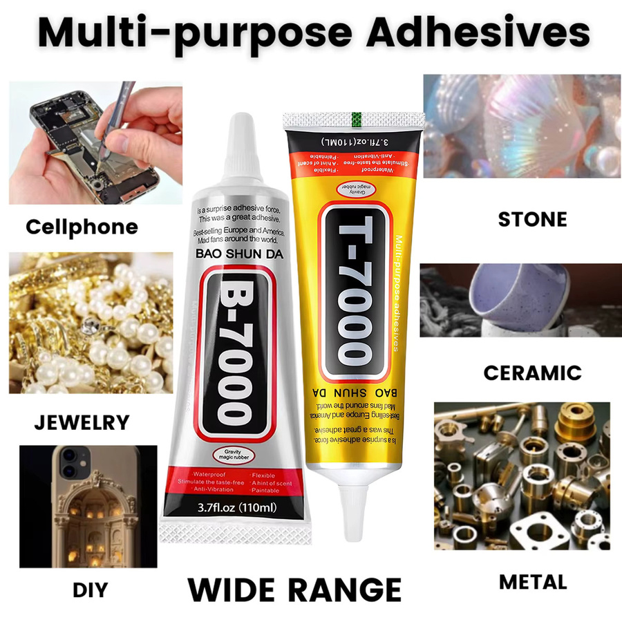 B-7000 und T7000 Universal-Reparaturkleber für Musikinstrumente, starker flexibler Flüssigkleber in Transparent oder Schwarz, 15 ml und 50 ml - Bild 4