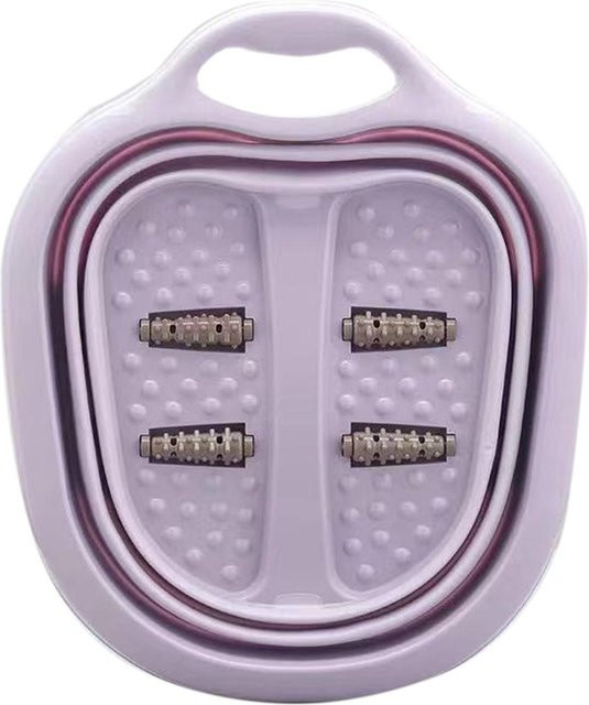 Meterk Faltbare Fußbadewanne Tragbare SPA Massagewanne mit Rollendesign in Grau, B/T/H: 50,0 x 40,0 x 22,0 cm - Bild 1