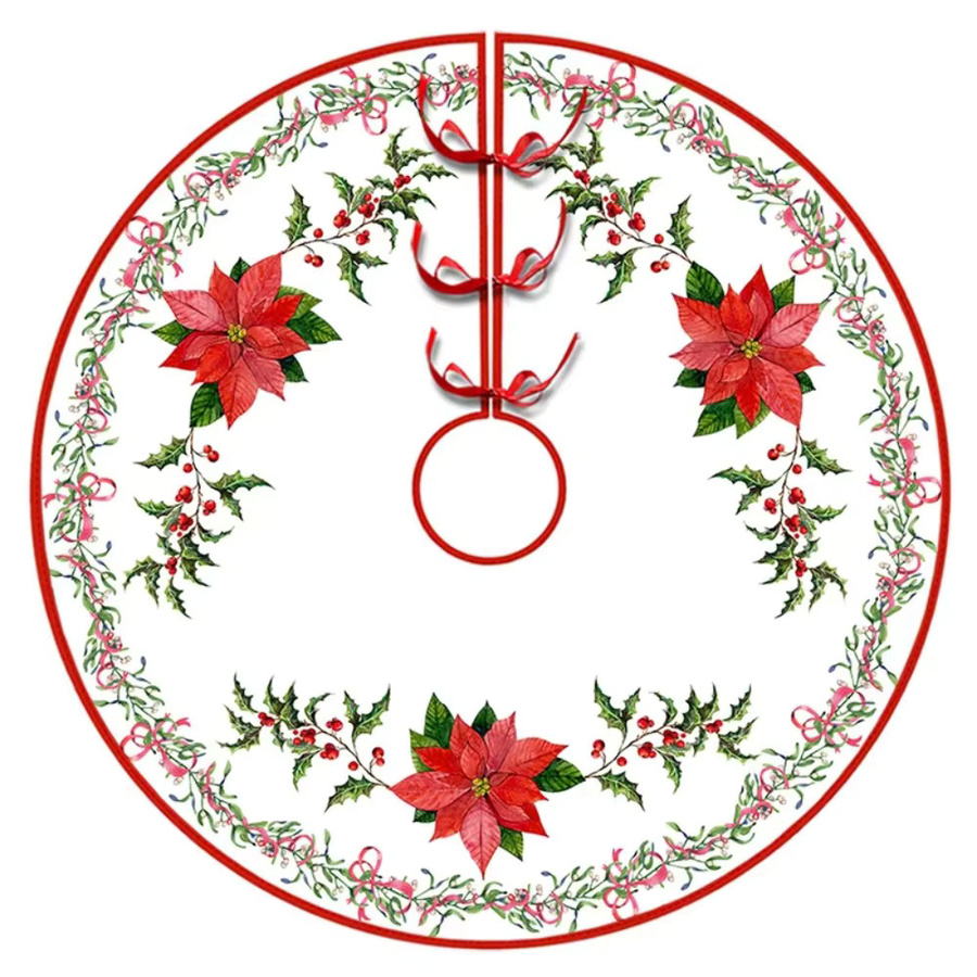 VIKAMA Vintage Weihnachtsbaumrock mit Weihnachtsmann, Rentier und Nussknacker Motiven in Multicolour - Bild 1