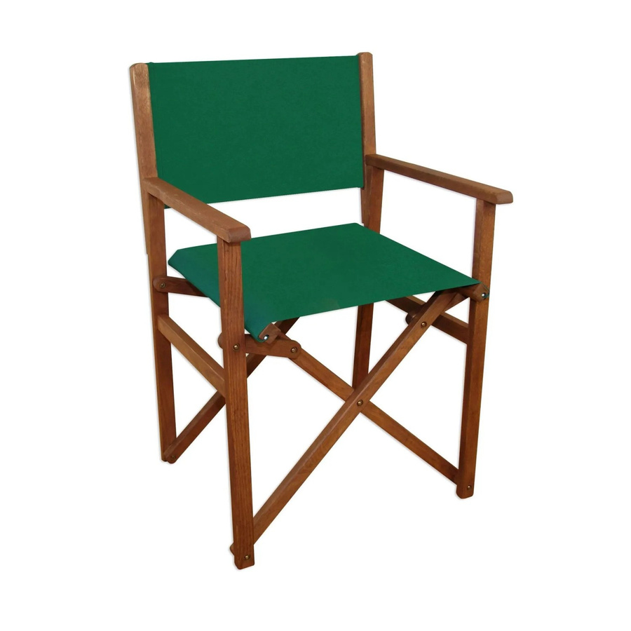 Erst-Holz Regiestuhl aus Buche in Grün mit Armlehnen und Stoffbezug, B/T/H: 47 x 40 x 84 cm - Bild 2