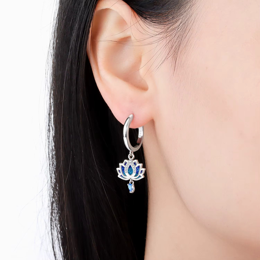 MISEFF Ohrringe, 925 Silber, Zirkonia, Damen, blau - Bild 2