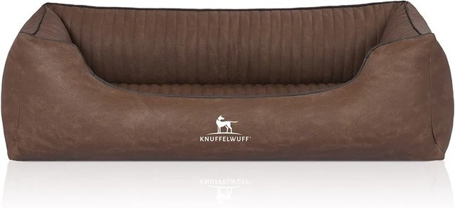Knuffelwuff Hundebett Columbia Orthopädisch aus Kunstleder in Braun, B/T: 120 x 85 cm - Bild 1