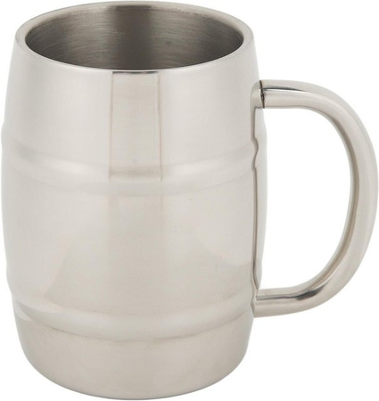 CosyHome Kaffeebecher aus Edelstahl in Weiß, doppellagig mit Griff, 450 ml