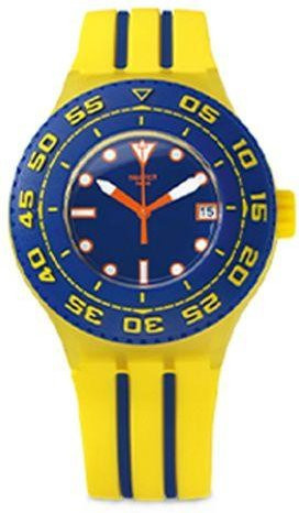 Swatch Taucheruhr, Quarz, Kunststoffgehäuse, 44 mm, Silikonarmband, Blau, Damen - Bild 1