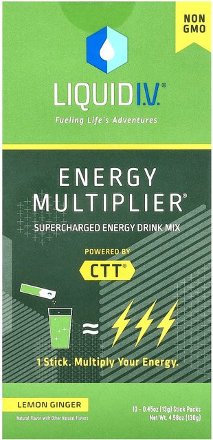 Liquid IV, Energy Drink Mix, Zitrone-Ingwer, 10 x 13 g - Bild 1