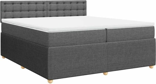 vidaXL Boxspringbett mit Matratze Hybrid-Design in Dunkelgrau, B/T: 200 x 200 cm - Bild 1