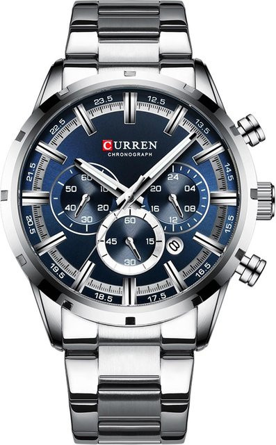 CURREN Armbanduhr, Quarz, Edelstahl, Silber, Herren, 3 ATM - Bild 1