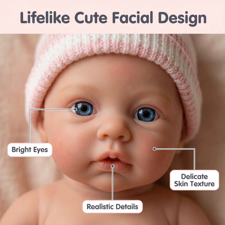 Meadow NPK Mini-Puppe, 6-Zoll, aus Platin-Silikon, mit Mini-Kleidungsstück - Bild 2