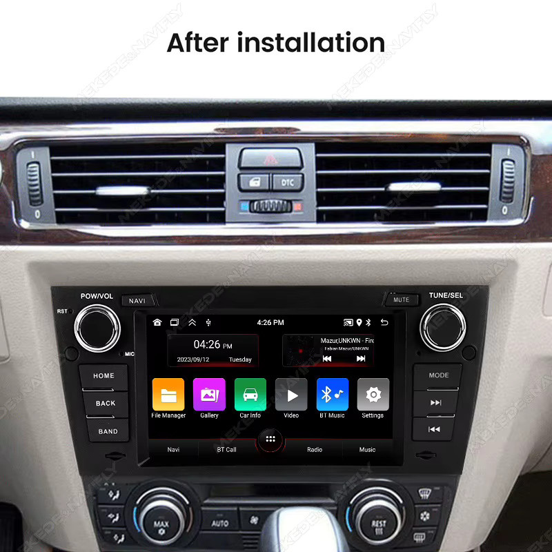 STRONGNAVI Multimedia Display mit Android 15, kabelloses CarPlay und Android Auto, GPS Navigation und Bluetooth, Schwarz, passend für BMW E90 E91 E92 E93 (2006-2012) - Bild 3