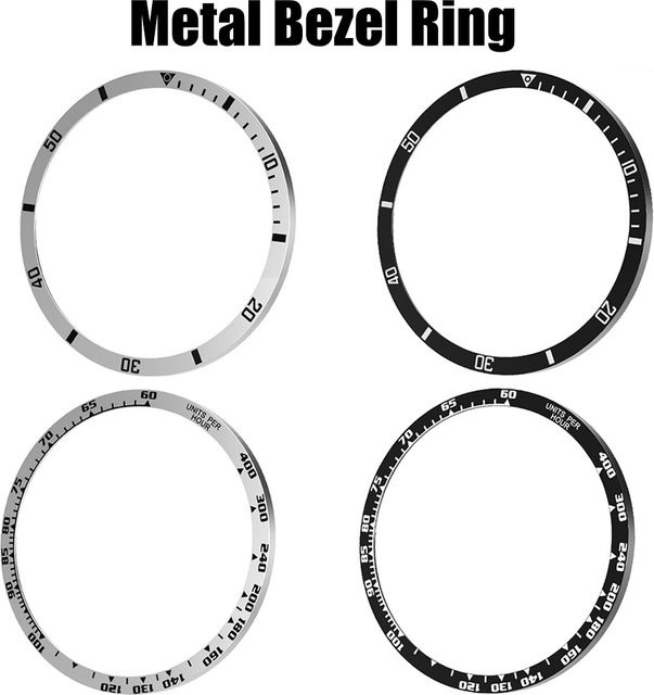 CAOWTAN Lünettenring für Samsung Galaxy Watch 8, Edelstahl, Silber, Unisex - Bild 1