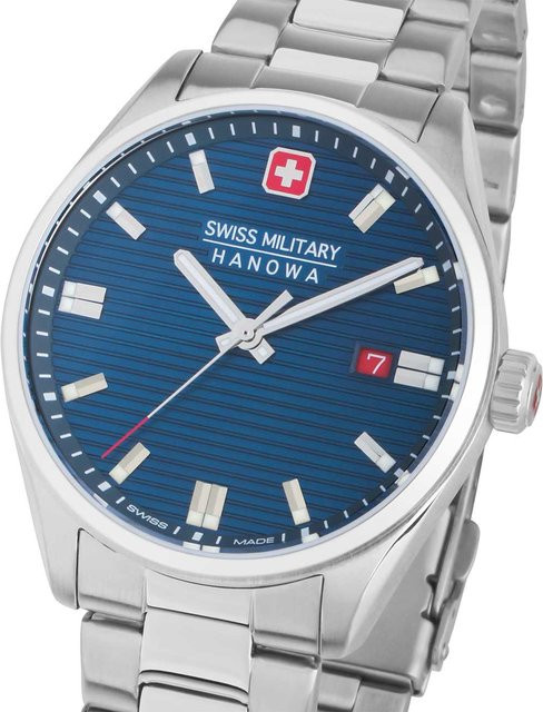 Swiss Military Hanowa Armbanduhr, Quarz, Edelstahl, Blau, 40 mm, Herren - Bild 1
