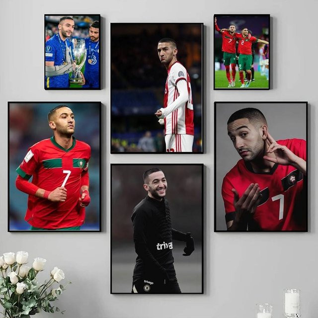 Kayou H-Hakim Z-Ziyech Poster, selbstklebender Wandaufkleber aus wasserfestem Papier in Mehrfarbig, modernes abstraktes Motiv für Wanddekoration - Bild 1