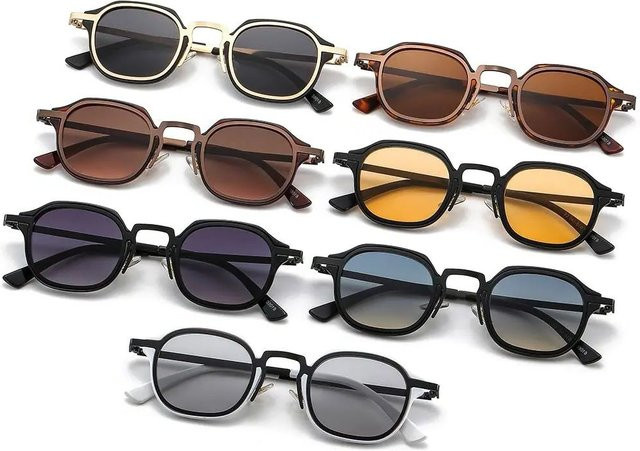 Quadratische Sonnenbrille, Metall, Vollrand, Unisex - Bild 1