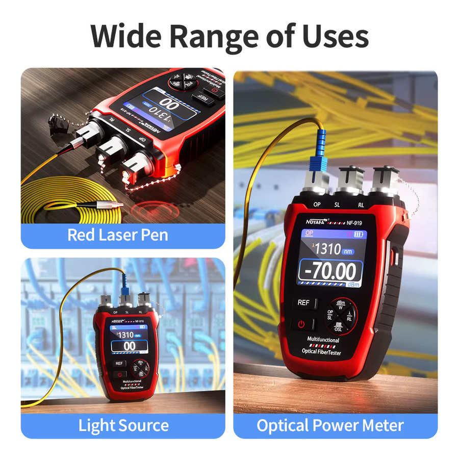 NOYAFA NF-919 Mini OPM 3-in-1 Multifunktions-Leistungsmesser mit visuellem Fehlerorter und Netzwerkkabeltester für optische Fasern FC/SC/ST - Bild 3