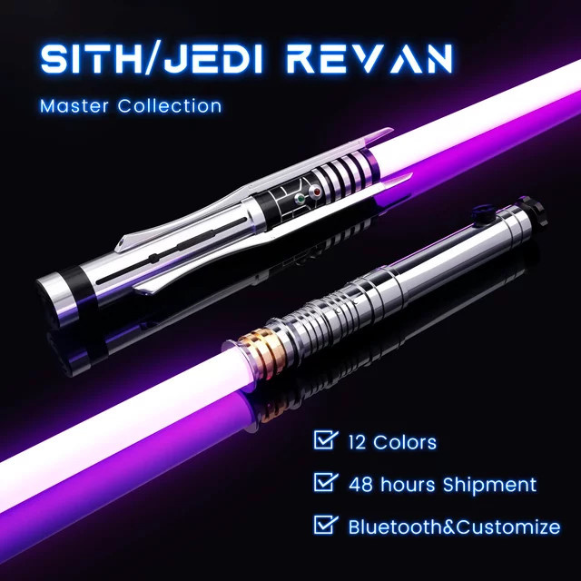 TXQSABER Jedi Revan Lichtschwert Metall mit 12 Farbwechseln und 27 Soundsets - Bild 1