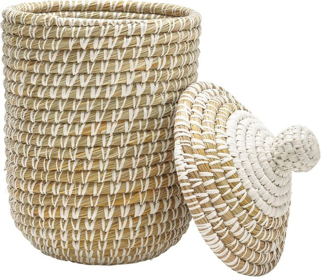Zandiara Korb Lauren aus Seagrass in Weiß, B/T/H: 32,0 x 55,0 x 32,0 cm - Bild 1