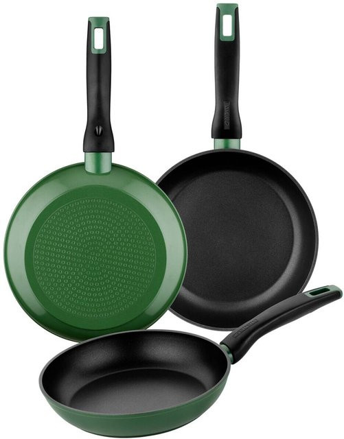 Monix Pfannenset FOREST 3-teilig aus Aluminium in Schwarz und Grün mit Antihaftbeschichtung - Bild 1