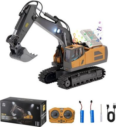 VEVOR Ferngesteuerter Bagger 1:20 mit Licht und Sound, Gelb - Bild 1