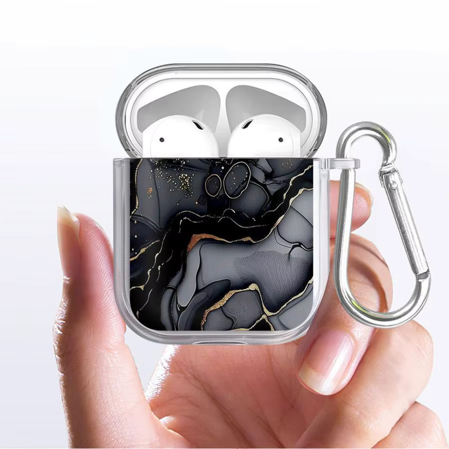 Transparente Schutzhülle mit Marmor-Muster für Apple AirPods Pro 1, 2 und 3 - Bild 4