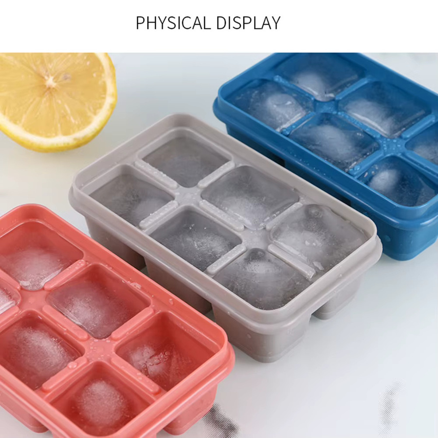 APWIKOGER Eiswürfelform aus Silikon und Kunststoff mit Deckel, quadratische Eiswürfelschale in Blau für Whisky und Cocktails - Bild 2