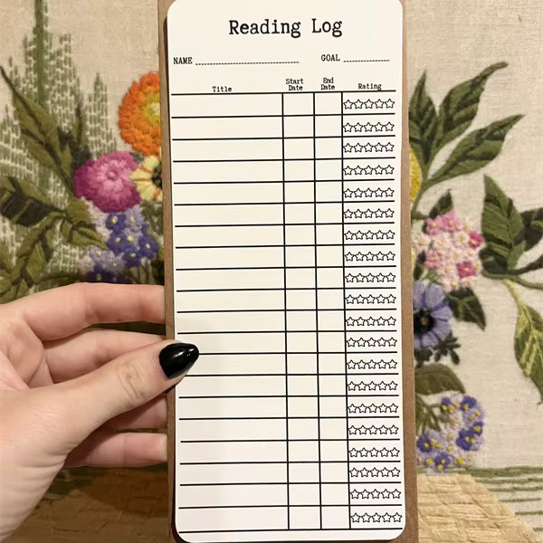 12 Stück Leselog-Lesezeichen als Buch-Tracker und Leselisten aus Papier in Weiß - Bild 2