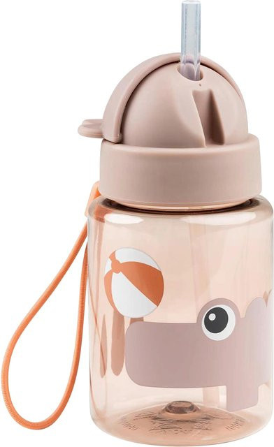 Done By Deer Trinkflasche mit Strohhalm aus Silikon in Pink, 0,6 l, auslaufsicher und spülmaschinenfest - Bild 1