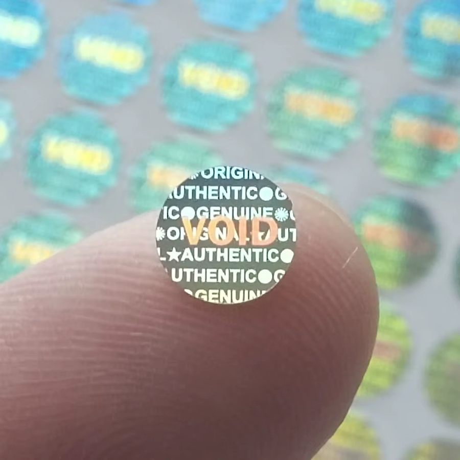 200 Stück XMYLNG Hologramm-Sicherheitssiegel in Silber, 6 mm mit Wabenstruktur bei Manipulation - Bild 2
