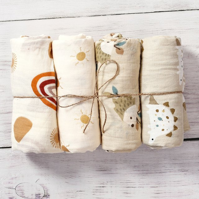 Elinfant Multifunktionale Wickeldecke aus 100 % Baumwolle und Bambus-Baumwolle für Babys - Bild 1